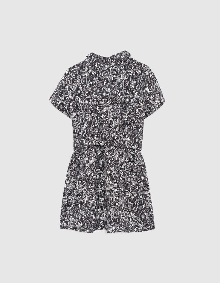 Schwarzes Mädchenkleid, LENZING™ ECOVERO™, Dschungel-Print-3