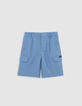Blaue CHINO-LOOSE-Jungenbermudas aus Lyocell-Gemisch-4