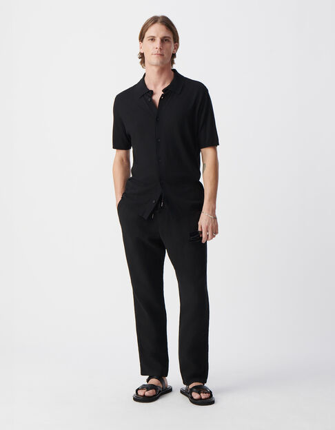 Chemise noire maille manches courtes Homme - IKKS