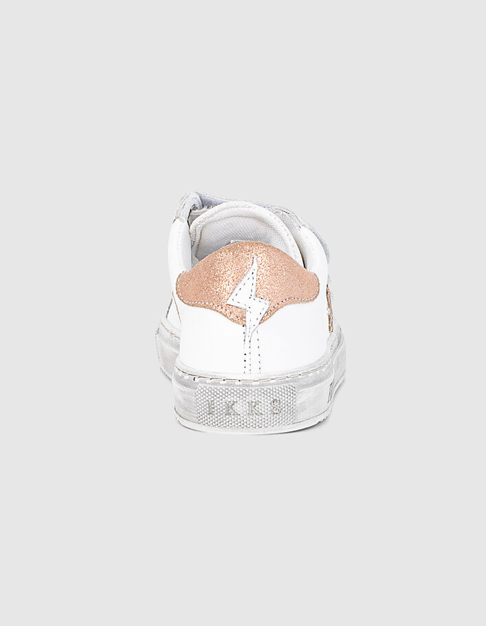 Girls’ white trainers with a pink star and Velcro - IKKS