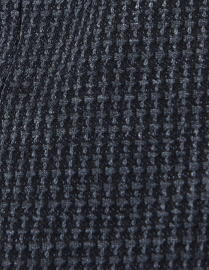 Men’s charcoal grey and black houndstooth T-shirt-6
