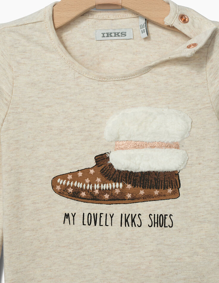 Baby girls' beige T-shirt-2