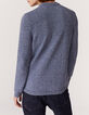 Pull bleu stone tricot mouliné Homme-3