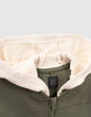 Khaki Jungen-Teddyjacke mit Kapuze-2
