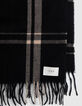 Men&rsquo;s black recycled polyester check scarf-5