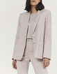 Veste tailleur coloris lilas mix coton lin femme-3