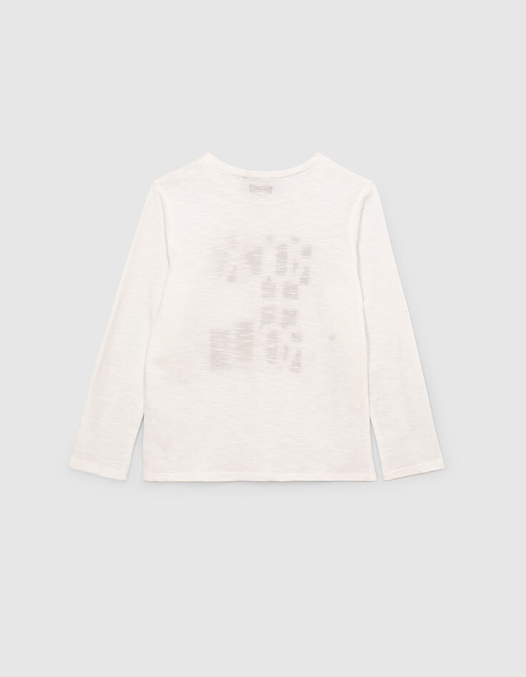 Boys’ off-white T-shirt with black letter slogan-4