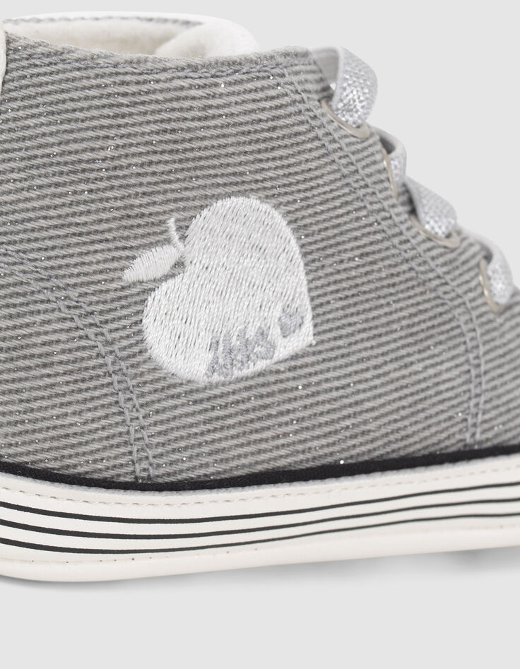 Graue und weiße Sneakers für Babymädchen-4