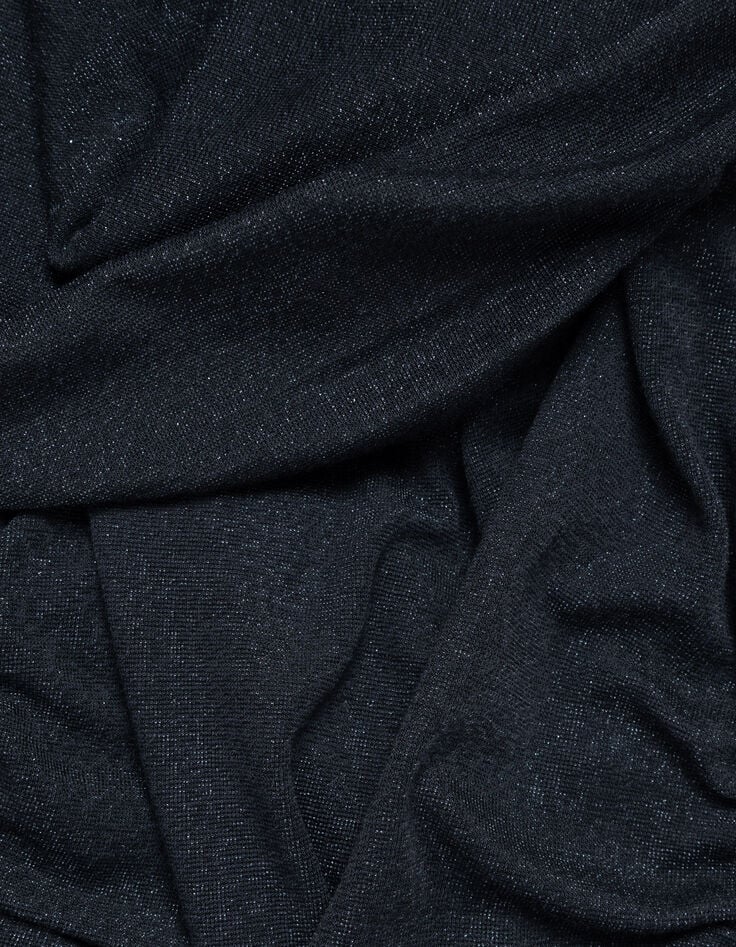 Graues Damen-T-Shirt mit Paillettenbesatz und Bustier-Ausschnitt-8