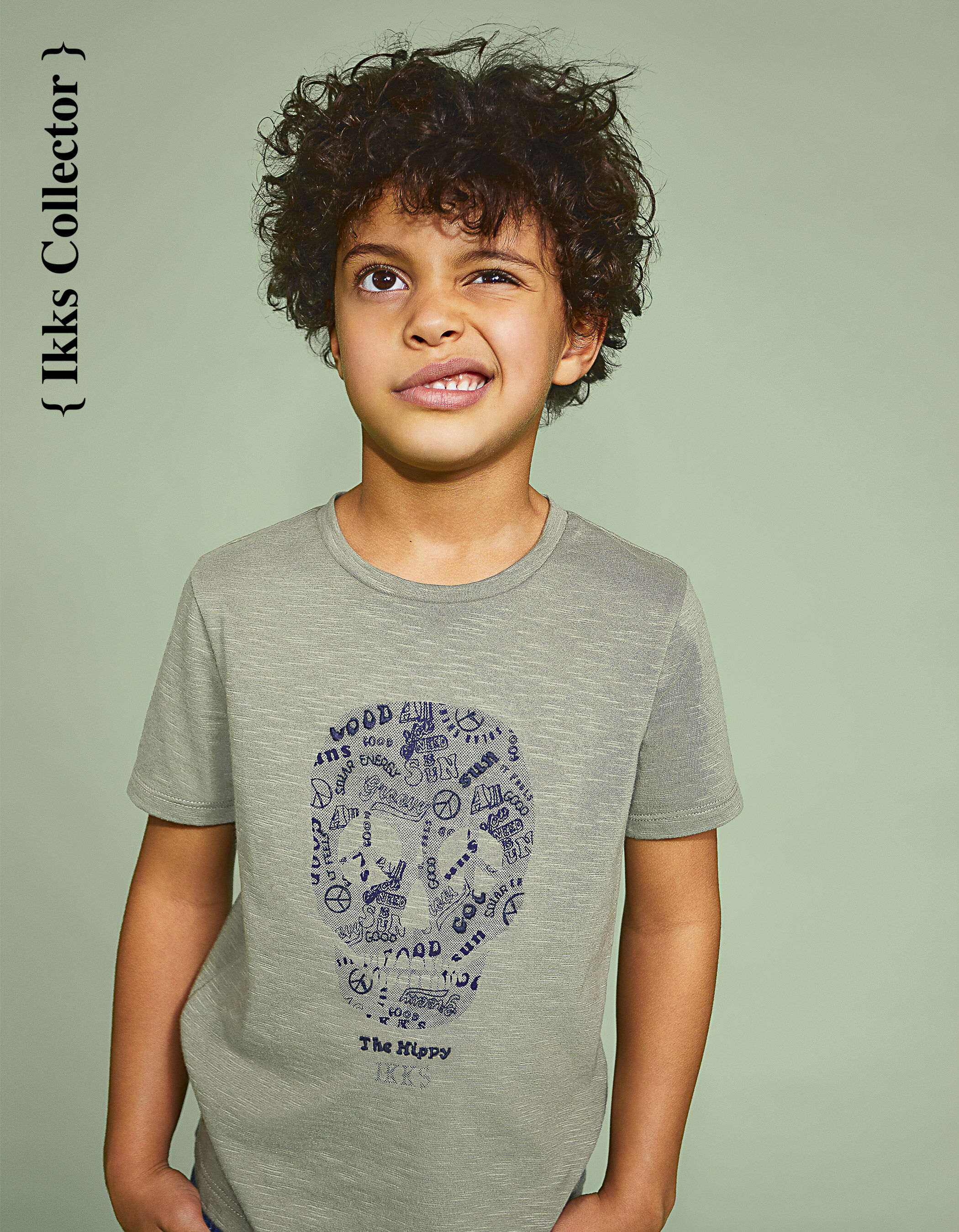 Boys' khaki The Hippy Collector T-shirt