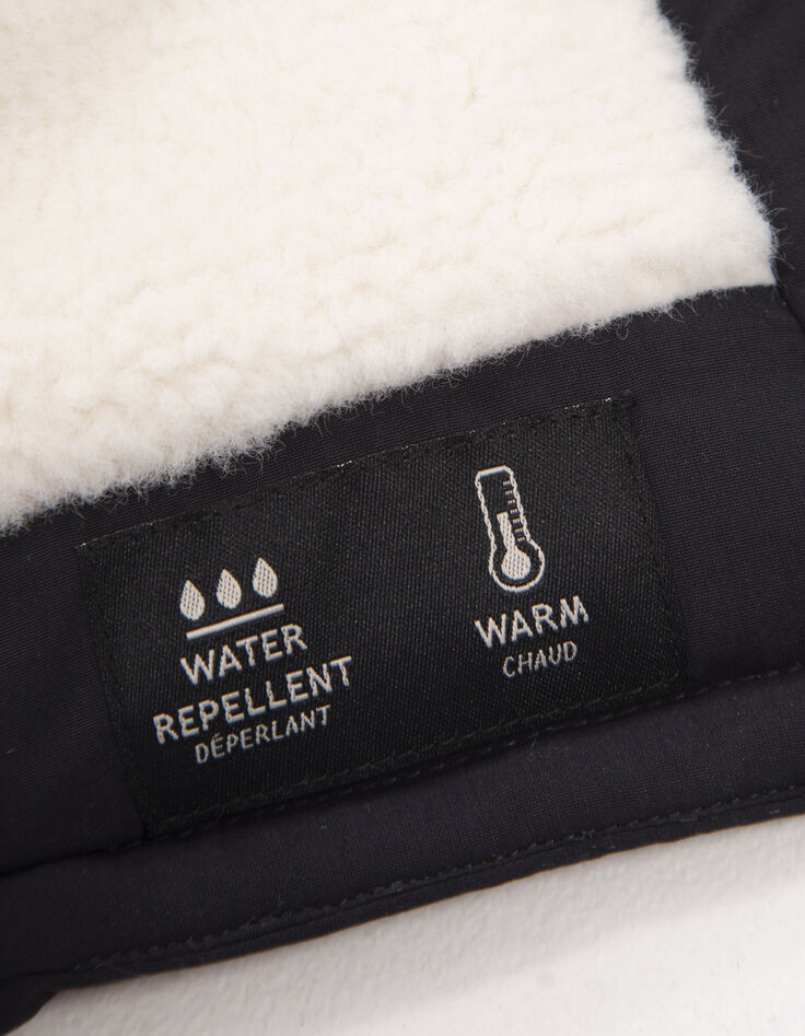 Parka azul marino forrada con capucha bebé niña-4