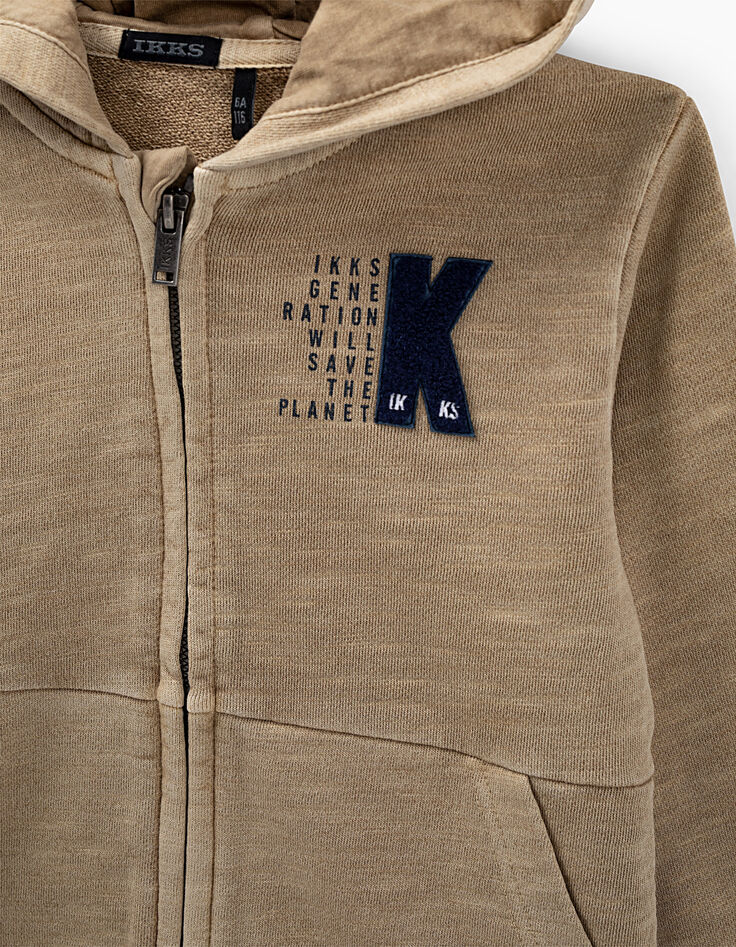 Middenbeige vest ritszakken jongens -2 Middenbeige vest ritszakken jongens -2