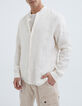 Men&rsquo;s chalk linen REGULAR Mandarin collar shirt-6