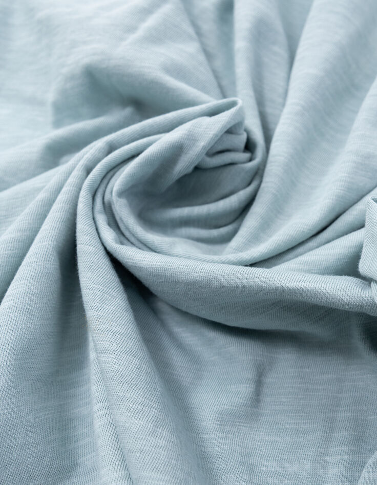 T-shirt L'Essentiel bleu gris coton bio col V Homme-6