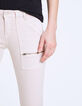 Jean slim rose, poches plaquées zippées femme-4