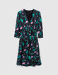 Women&rsquo;s floral print gathered fitted dress-1