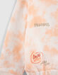 Girls’ orangey embroidered tie-dye print hoodie-4