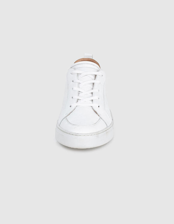 Men’s white leather trainers