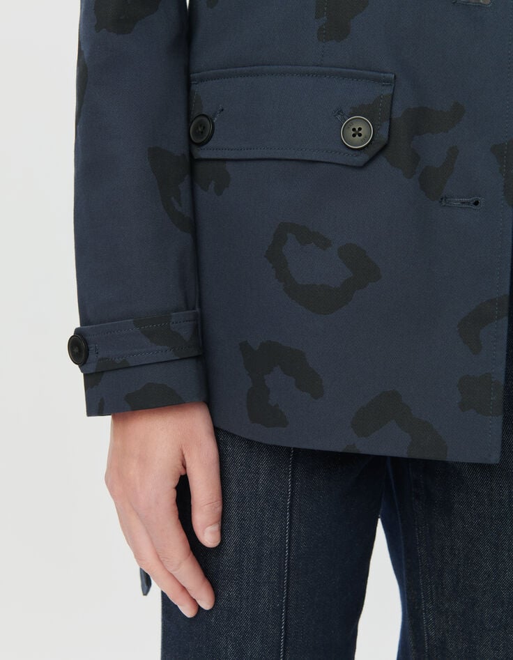 Women’s navy safari jacket with jaguar print-5 Women’s navy safari jacket with jaguar print-5