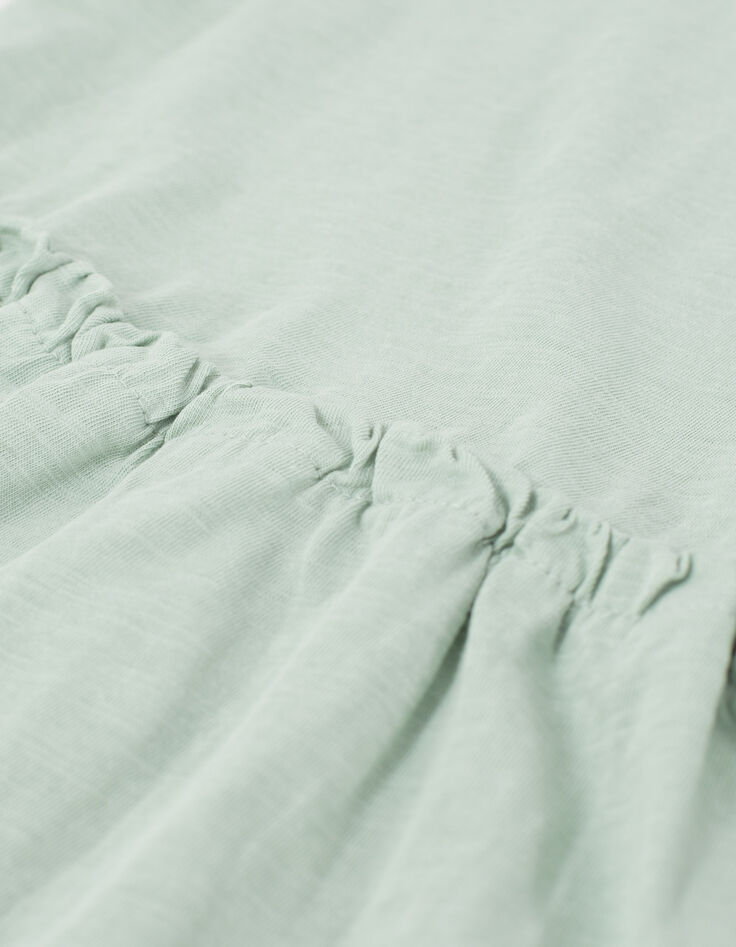 Robe aqua Essentiel brodée en coton bio fille-5