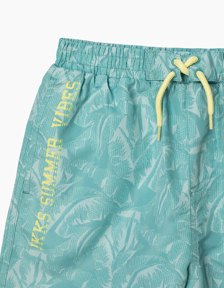 Boys' emerald leaf print swim shorts -3 Boys' emerald leaf print swim shorts -3
