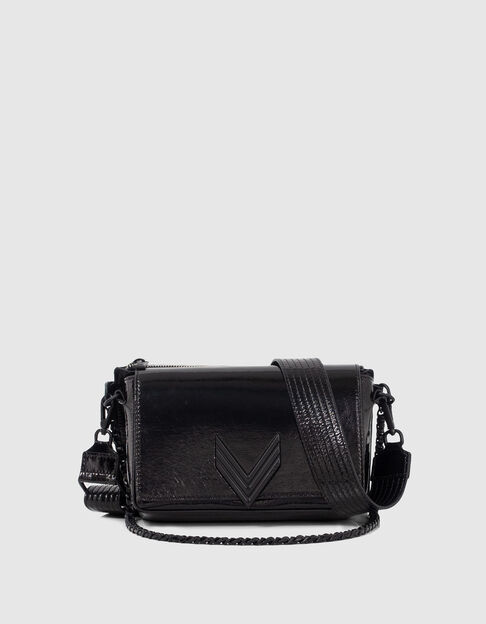Women’s black patent leather 111 CENTRAL PARK bag - IKKS