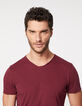 Men’s burgundy Essential V-neck T-shirt-4