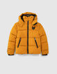 Chaqueta acolchada ocre con capucha y bolsillos ni&ntilde;o-2