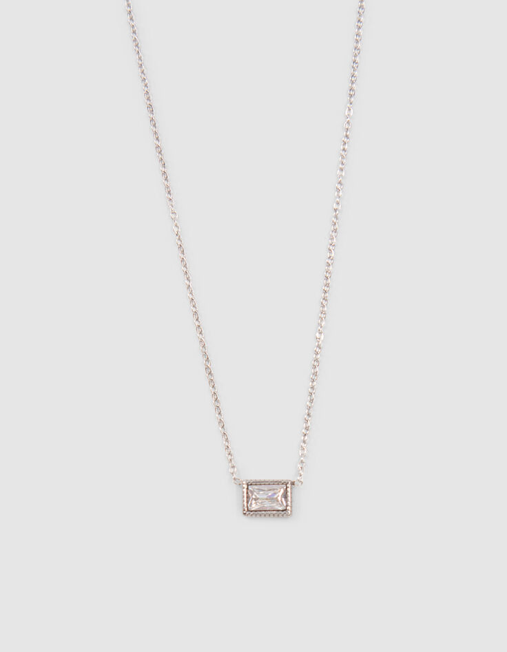 Women’s silver-tone choker with diamante-3