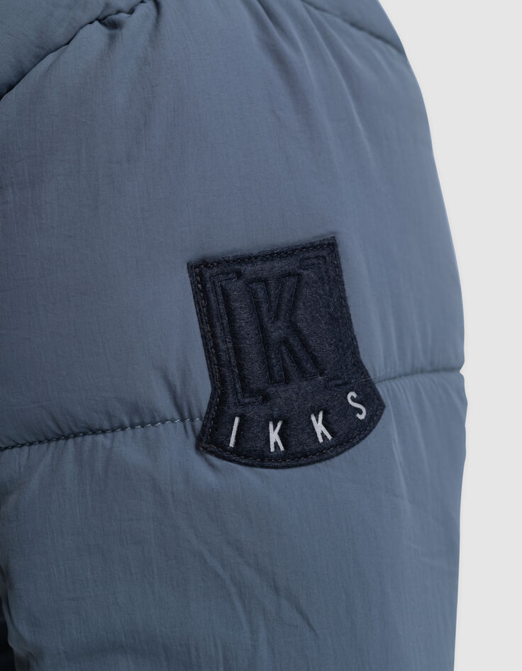 Boy's blue padded jacket with double-entry pockets-7 Boy's blue padded jacket with double-entry pockets-7