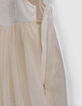 Robe-tutu écrue bi-matière brodée fille-5