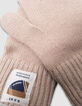 Gants beiges tricot avec revers garçon-4