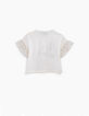 Gebroken wit T-shirt vogel biokatoen babymeisjes-3