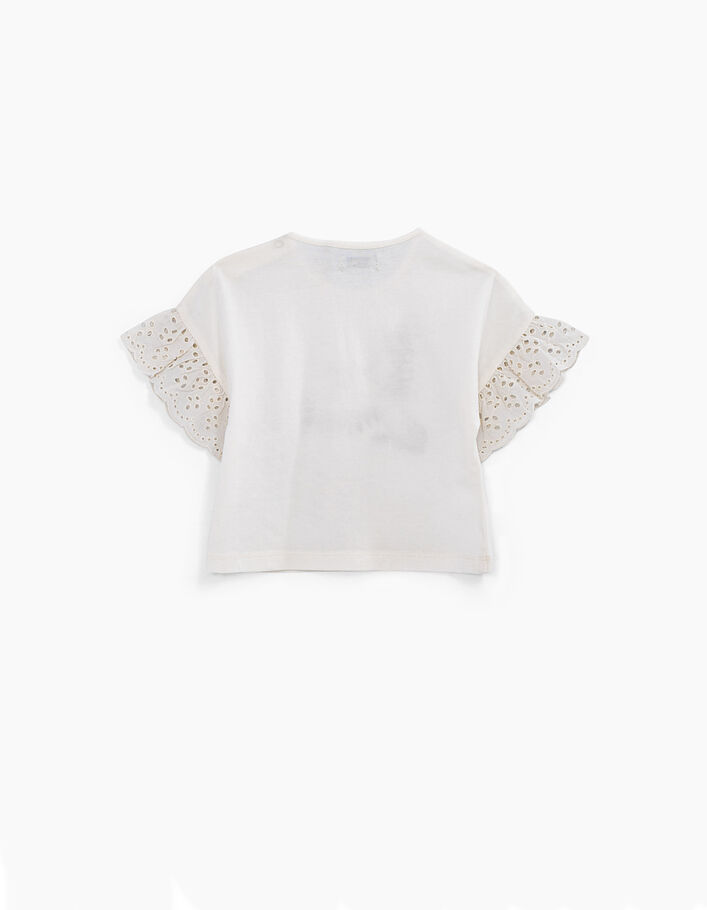 Baby girls’ off-white organic cotton T-shirt with bird - IKKS