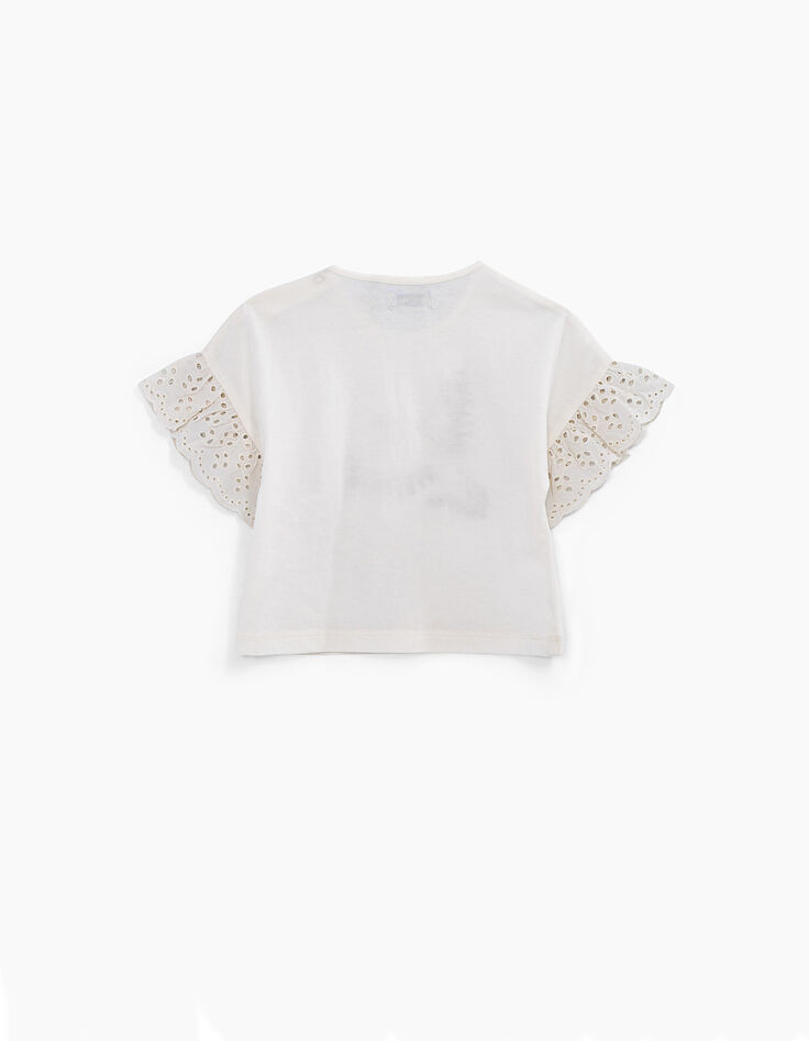Gebroken wit T-shirt vogel biokatoen babymeisjes-3 Gebroken wit T-shirt vogel biokatoen babymeisjes-3