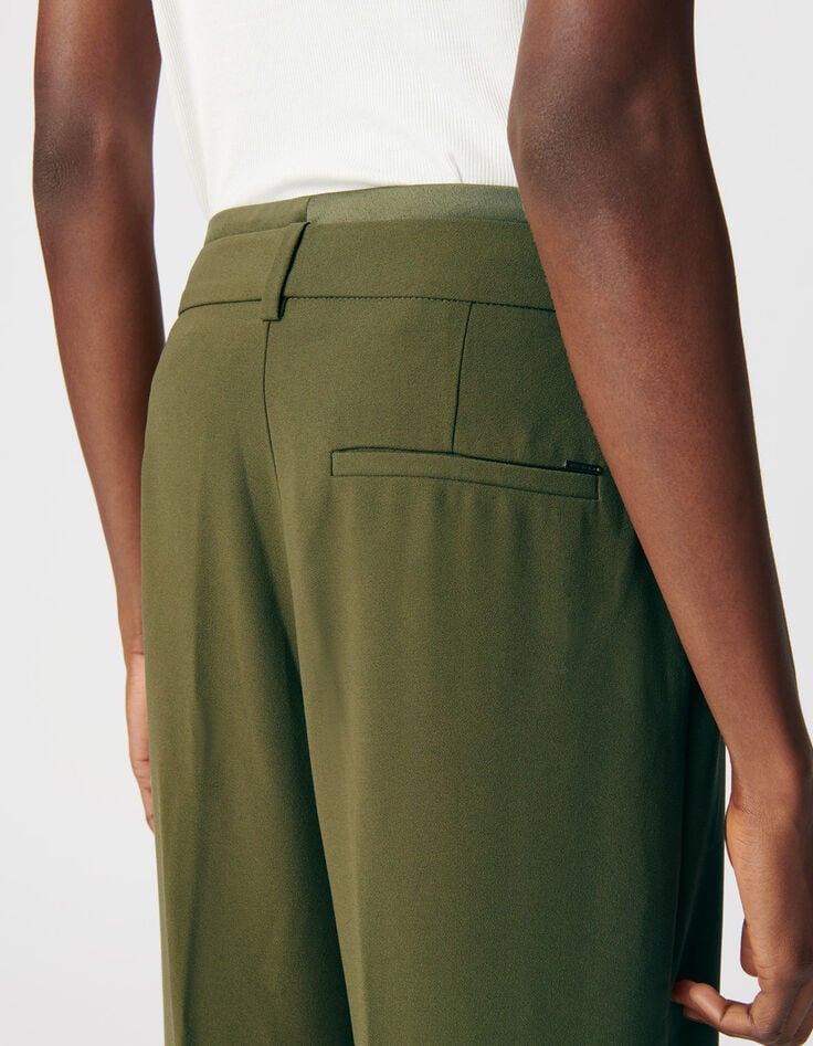 Khaki Damenanzughose weit recycelter Polyester-5 Khaki Damenanzughose weit recycelter Polyester-5