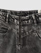Light grey mom jeans rits en studs meisjes-2