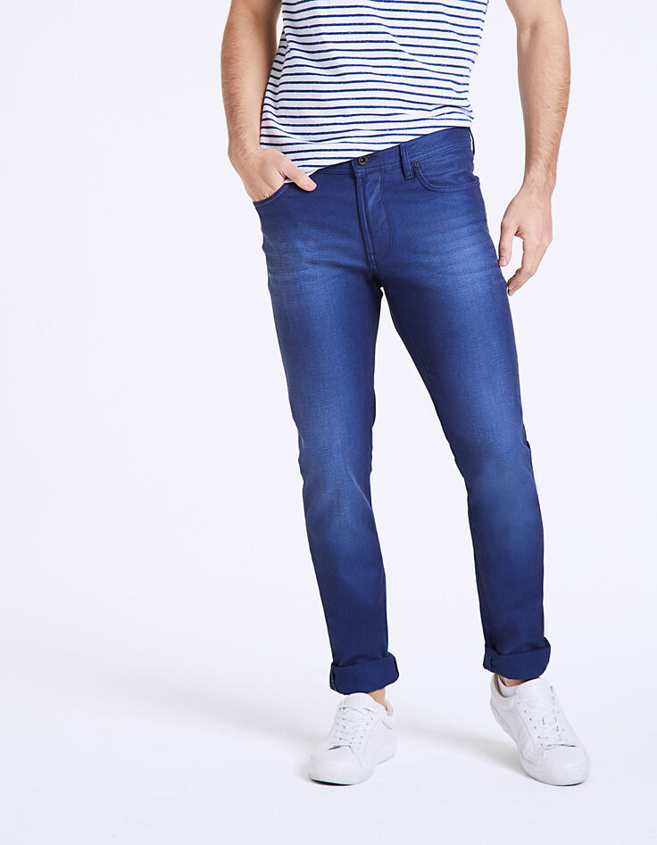 Indigoblauwe slim herenjeans Ashbury-5