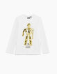 Camiseta blanco roto con robot niño -2