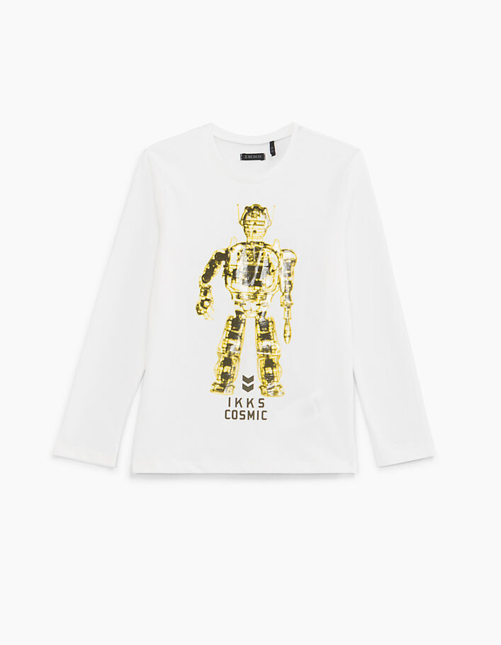 Gebroken wit T-shirt met robot voor jongens  - IKKS