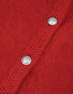 Cardigan rouge tricot mousseux 100% laine Femme-9