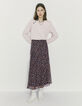 Falda larga amplia volantes floral mujer-12