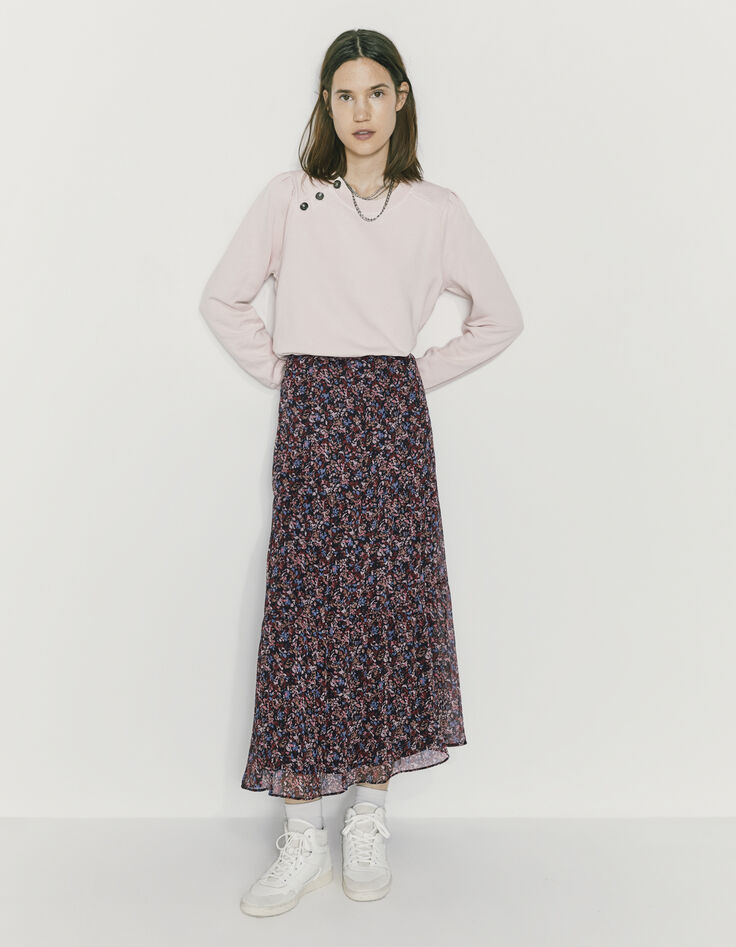 Falda larga amplia volantes floral mujer-12 Falda larga amplia volantes floral mujer-12