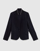 Women’s navy suit jacket with decorative braid-5