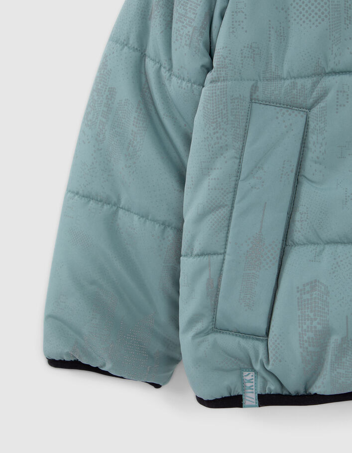 Jungenwendesteppjacke in Grün oder reflektierendem Grau-5