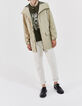 Parka beige clair à capuche en nylon Homme-6