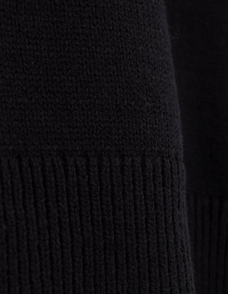 Schwarzer Damenstrickpullover mit Strasskn&ouml;pfen-8