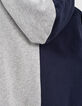 Sweater navy en blauw Collegestijl met kap jongens -5