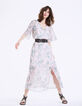 Robe longue imprimé Tropical Garden métallisé femme-1
