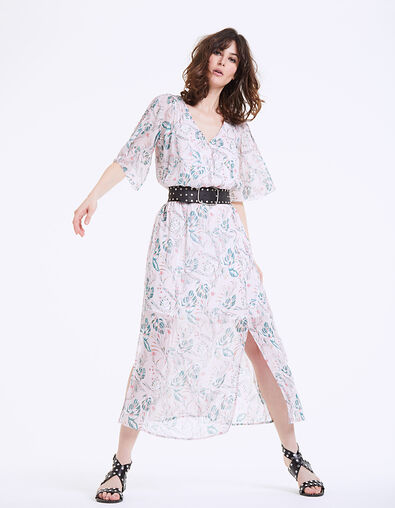 Robe longue imprimé Tropical Garden métallisé femme - IKKS